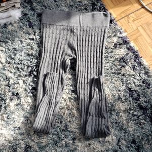 Grey Cable Knit Leggings